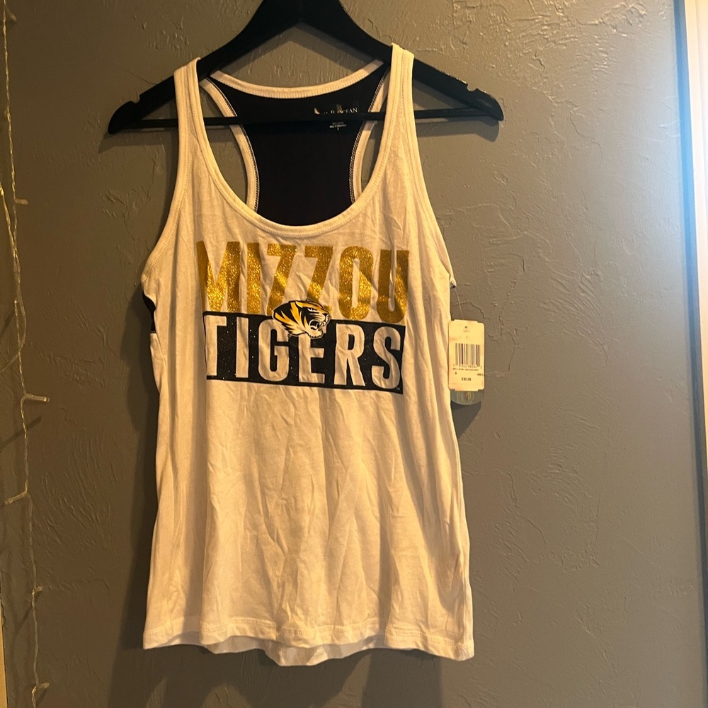 5th & Ocean White and Gold Mizzou Tigers Tank Top